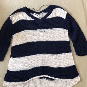 LAUREN CONRAD blue and white sweater